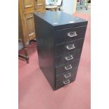 A Metal Office Filing Chest of Six Drawers, 67cm high x 28 wide.