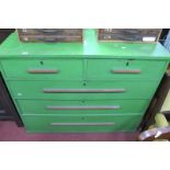 A Green Painted XIX Century Chest of Drawers, 114cm wide.