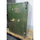 A & F Drake of Sheffield & Newcastle Fire Resisting Safe, with key 66cm high 45.5cm wide.