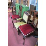 An Early XX Century Child's Parlour Armchair, with poker work carved cresting, on turned legs,