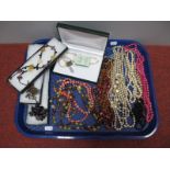 Imitation Pearl Bead Necklaces, together with further modern bead necklaces :- One Tray