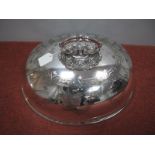 A Large Plated Oval Meat Dome, detailed with floral swags and beaded edge, with large scroll handle,