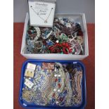 A Mixed Lot of Assorted Costume Bead Necklaces, modern glass dress rings, imitation pearls etc.