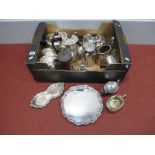 Assorted Plated Ware, including three piece tea set, with bead and reel border, decorative