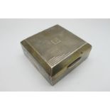 A Hallmarked Silver Cigarette Case, John Rose, Birmingham 1932, of square form, the hinged lid