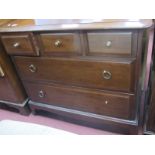 A Mahogany Chest of Drawers, with three short drawers, two long drawers, on bracket feet, 82 x