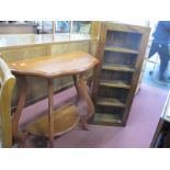 A Hall Table, together with a hardwood bookcase, with four shelves (2)