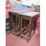 A Gate Leg Table, with barley twist legs, together with one other gate leg table. (2)
