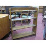 Oak Four Height Book Shelves, with slope front, 76.5cm wide.