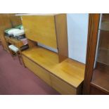 Teak Lounge Unit, two sectional, the upper having fall front, 123.5cm high.