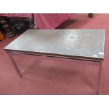A Chrome Based Coffee Table the rectangular top copper finished, featuring stylized cactus, starfish