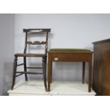 A XIX Century Simulated Rosewood Bedroom Chair, together with a mahogany piano stool. (2)