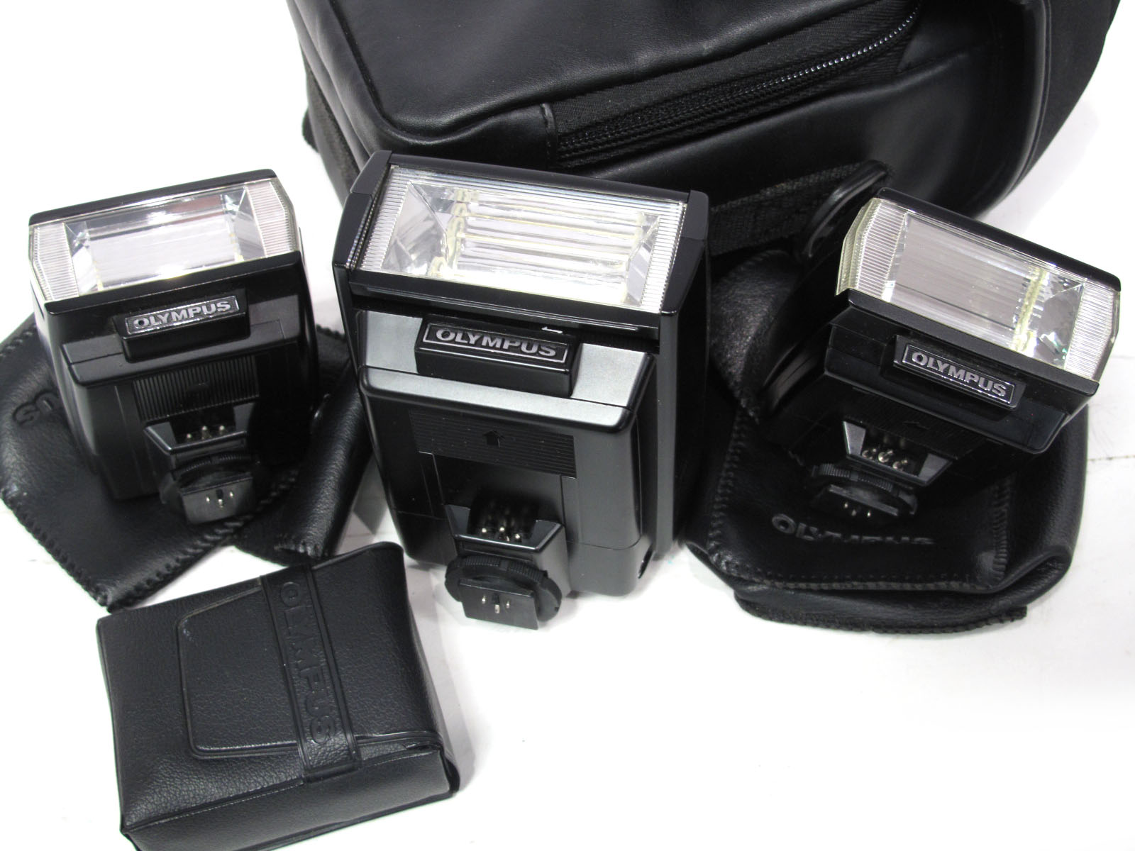 Olympus Flashes - Electronic Flash T32, electronic flash T20 x 2, electronic flash PS200 battery