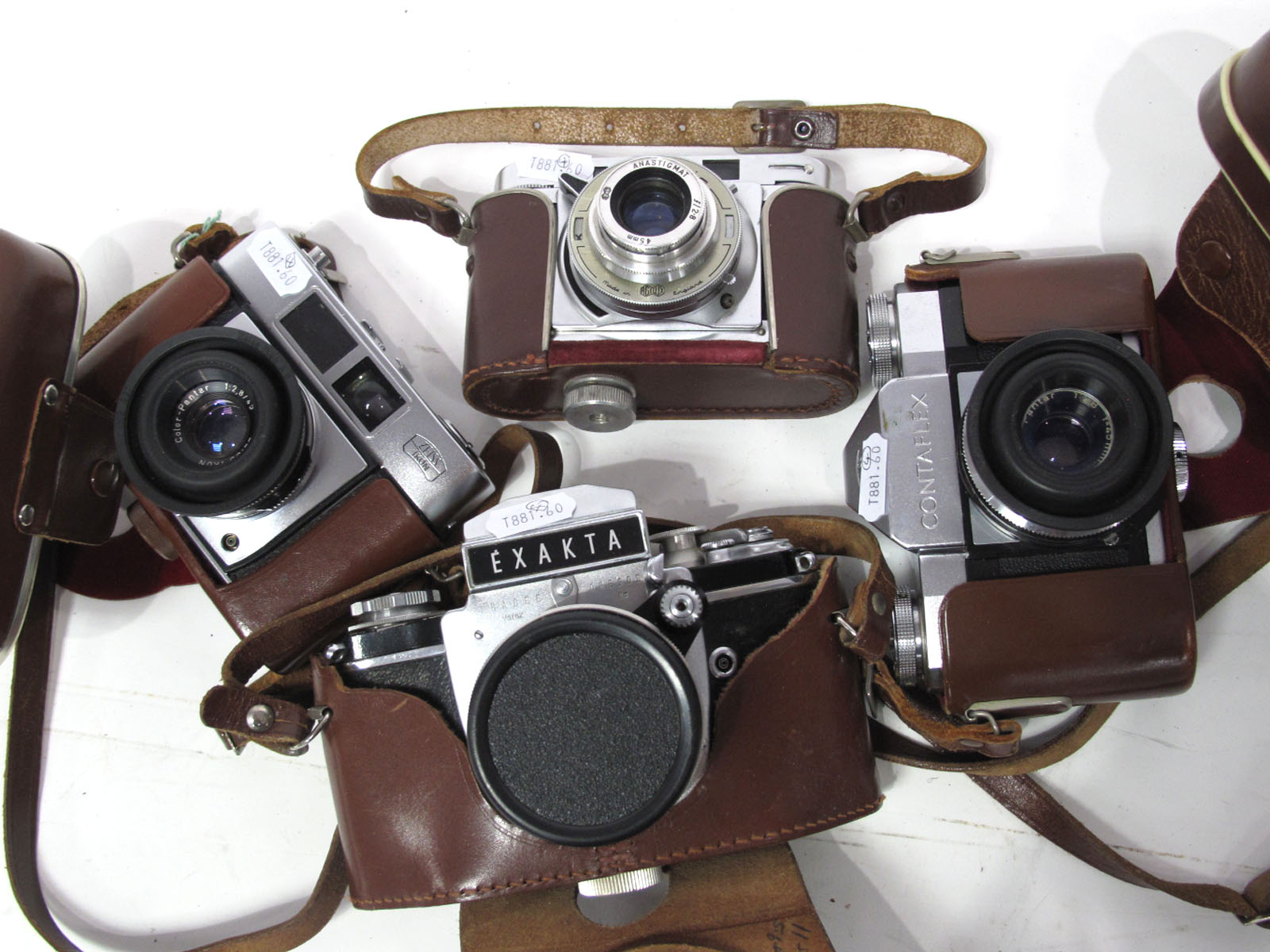 Zeiss Ikon Contina, Agimatic, Zeiss Ikon Contaflex, Exakta camera, with Carl Zeiss lens. (4)