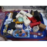 Dolls House Furniture, wardrobes, cooker, bed etc:- One Tray