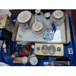 Sekonda and Other Wristwatches, tie clips, 1937 Coronation tin, dressing table set etc:- One Tray