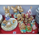 Pendelfin, including large 'Father Rabbit', 'Mother Rabbit' and 'Uncle Soames', Doulton 'Dinky