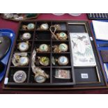 RAF Themed Modern Pocket Watches, one other watch chains, two displays, flora and fauna rubber