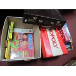 Monopoly, Connect 4, Boggle, other games, briefcase, etc:- Two Boxes