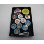The Beatles, Rolling Stones and Joe 90 badges. (12)