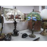 Two Tiffany Style Table Lamps, the tallest 45cm. (2)
