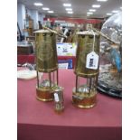 Eccles 'The Protector Lamp & Lighting Co. Ltd No 6 Safety Lamp' Brass Miners Lamp; another by the