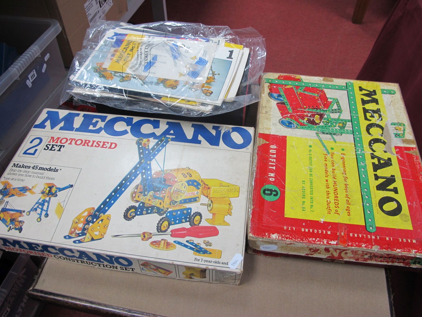 A 1960's Meccano Set No 6 and a 1970's Meccano Motorised Set No 2, both boxed, playworn, unchecked