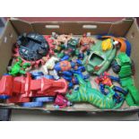 A Quantity of 1980's He-Man Figures and Vehicles, including Wind Raider, Road Ripper, Roton, Attak