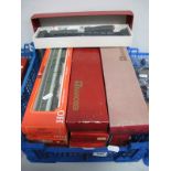 Nine 'HO' Scale Continental Eight Wheel Coaches by Rivarossi, mixed liveries, all boxed,