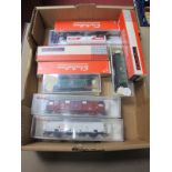 Nine 'HO' Scale Continental Four and Eight Wheel Coaches and Rolling Stock by Electrotren, various