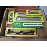 Seven 'HO' Scale Continental Eight and Four Wheel Rolling Stock and Coaches by Fleischman, various