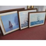 Montague Dawson, four large maritime theme prints.