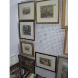 Four XIX Century Framed Prints of Chatsworth, Parish Church Sheffield, Buxton, Millsands