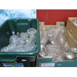 Sugar Castors, jam pots, other glassware:- Two Boxes