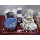 Royal Adderley, Bell China Floral Teaware, Ringtons Cathedral jug and hexagonal ginger jar, mugs