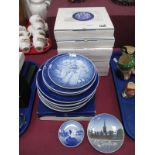 Nine Royal Copenhagen Christmas Plates - 2005 to 2013; plus twelve other Royal Copenhagen
