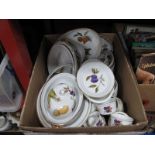 Royal Worcester 'Evesham'; Dinnerware including plates, cups and saucers, bowls, mugs, gravy boat,