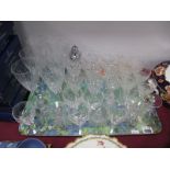 Stuart and Tudor Crystal Stemware, sugar caster, etc:- One Tray