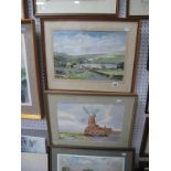 Geoffrey J E Smith (Sheffield Artist), 'Winding Stream', watercolour and pastel, signed lower right,