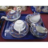 An Aynsley China Part Tea Set, comprising teapot, mlkl jug, sugar bowl, four tea plates, four