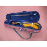 The Stentor Student II Half Size Violin, with bow, in case plus blue satchel.