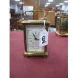 Bayard, Paris; A Brass Carriage Clock, eight-day, white enamel dial with Roman numerals, the