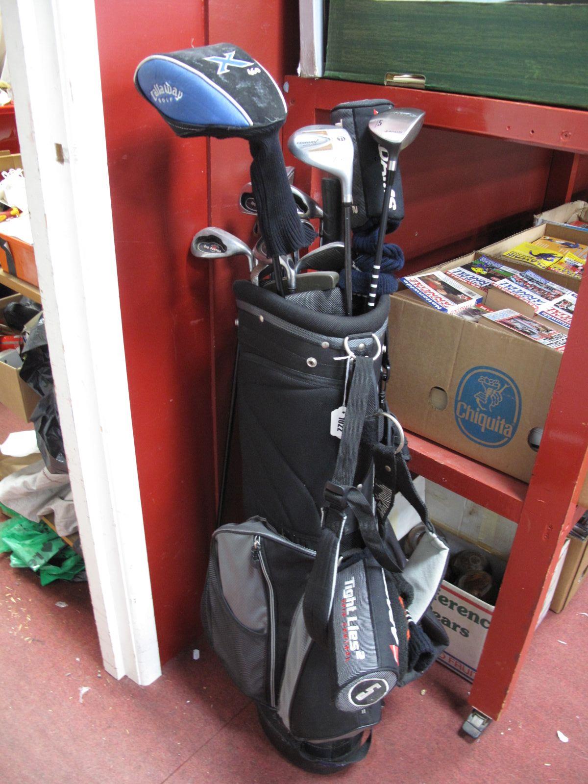 Callaway Big Bertha Golf Clubs, in a Top Flite golf bag.