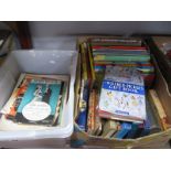 Sheet Music, Eagle, Beano and other annuals,Enid Blyton, Janet Beattie, other books:- Two Boxes.