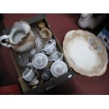 XIX Century Jug Bowl, moulded pedestal bowl, Japanese tea services:- One Box.