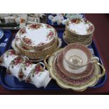 Royal Albert Teaware, including cake plate, eight 20cm plates, six 16cm plates, and large saucer,