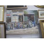 Fahad Ali Hasan, A Busy Market Scene, oil on canvas, signed and dated 1911, details verso, unframed,