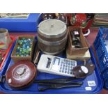 XIX Century and Later Marbles, Rabone - Chesterman tape measure, oak biscuit barrel etc:- One Tray