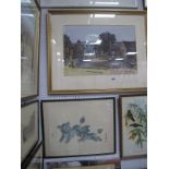 A George Walton Watercolour (R.I 1901 - 1984) of Hooton Pagnall, signed bottom right, label verso 36