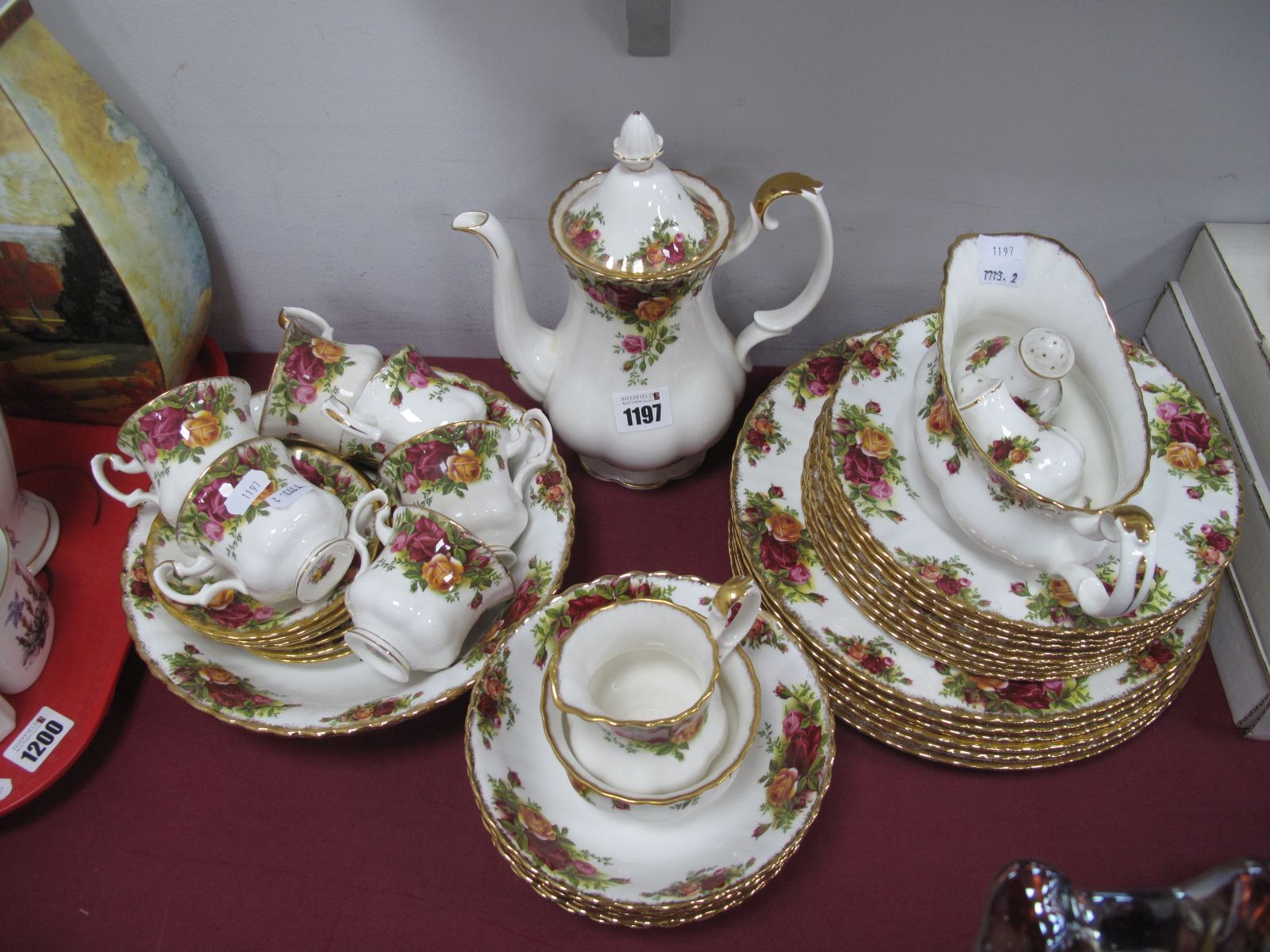 Royal Albert 'Old Country Roses', comprising six coffee cups and saucers, six bowls, six dinner